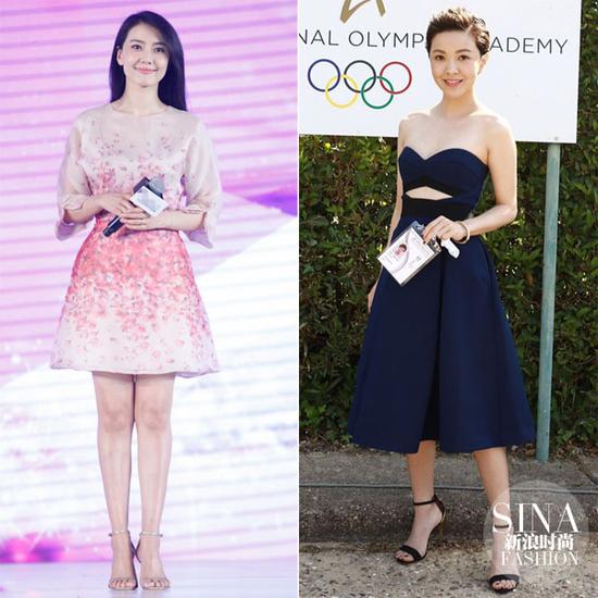 高圓圓、郭采潔示范一字鞋