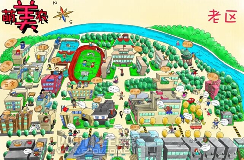 學(xué)長(zhǎng)手繪萌版校園地圖 卡通人物帶你"逛"川農(nóng)