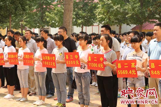 經(jīng)過一周的廣泛宣傳動員，全縣教育系統(tǒng)共捐款174113元。