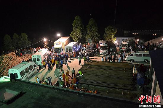 　圖為事故救援現(xiàn)場。