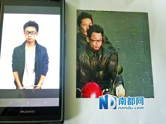 叉車司機(jī)肖東。飛車搶奪嫌疑人(戴眼鏡者)。