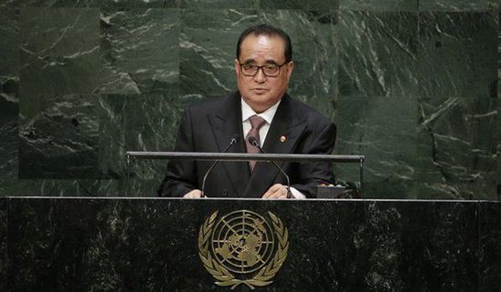 9月27日，朝鮮外相李洙墉在聯(lián)大發(fā)表講話。