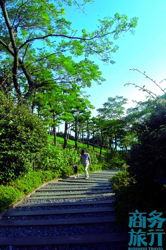 很多父母會(huì)帶著孩子在步行道漫步。