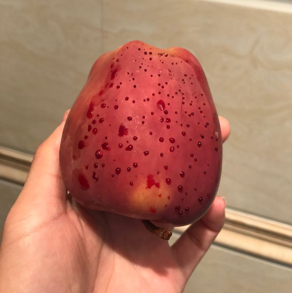 嚇懵！女子用熱水泡蘋果結(jié)果冒出血珠 咋回事？