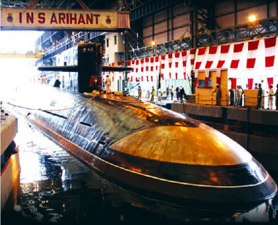 資料圖：印度殲敵者號核潛艇。